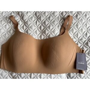 Auden Luxury Collection Bonded Micro Padded Scoop Bra Tan XL NEW